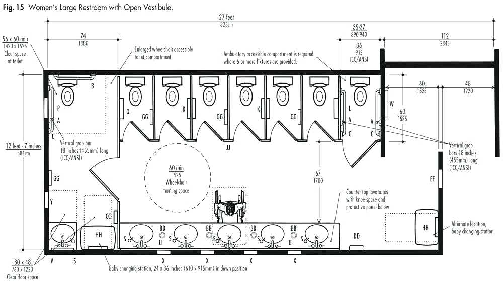 commercial bathroom ada cad drawing